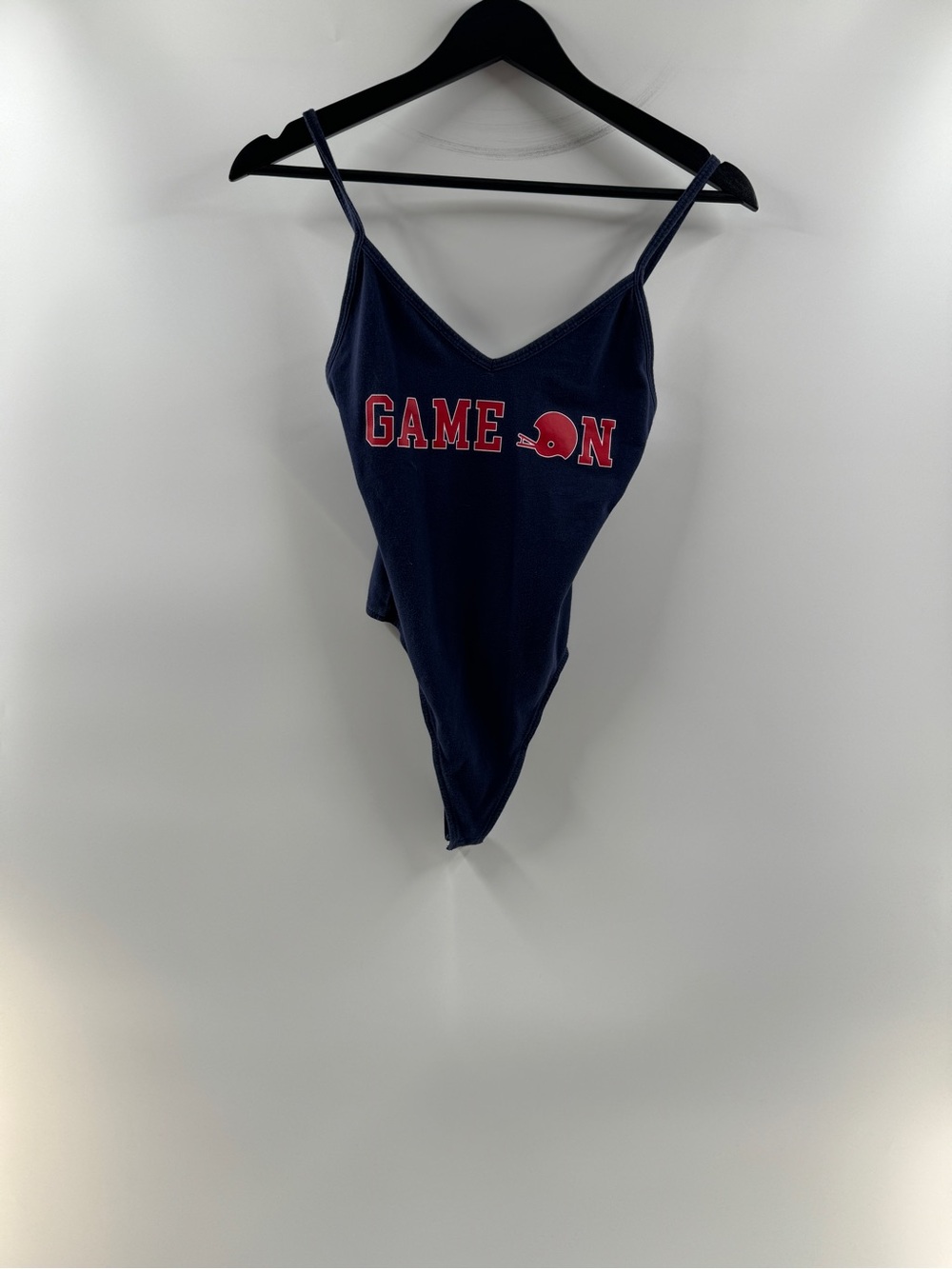Victoria's Secret PINK Game On Collegiate Bodysuit Women's Small Navy Red